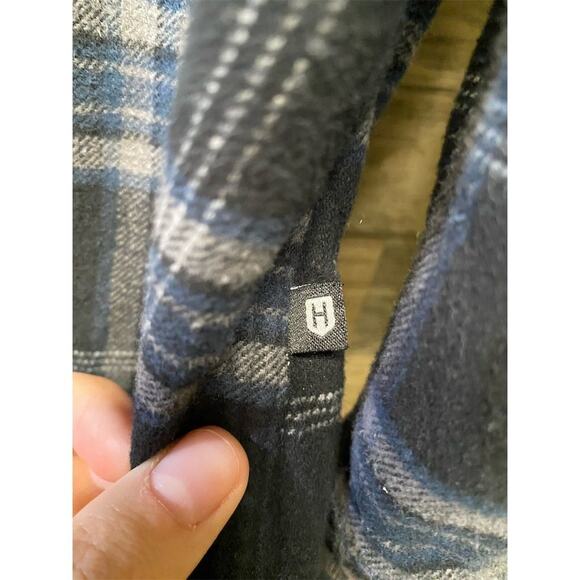 Howitzer Men's Plaid Flannel Shirt Jacket Blue Long Sleeve Size L Warm Cozy Soft - Picture 7 of 13